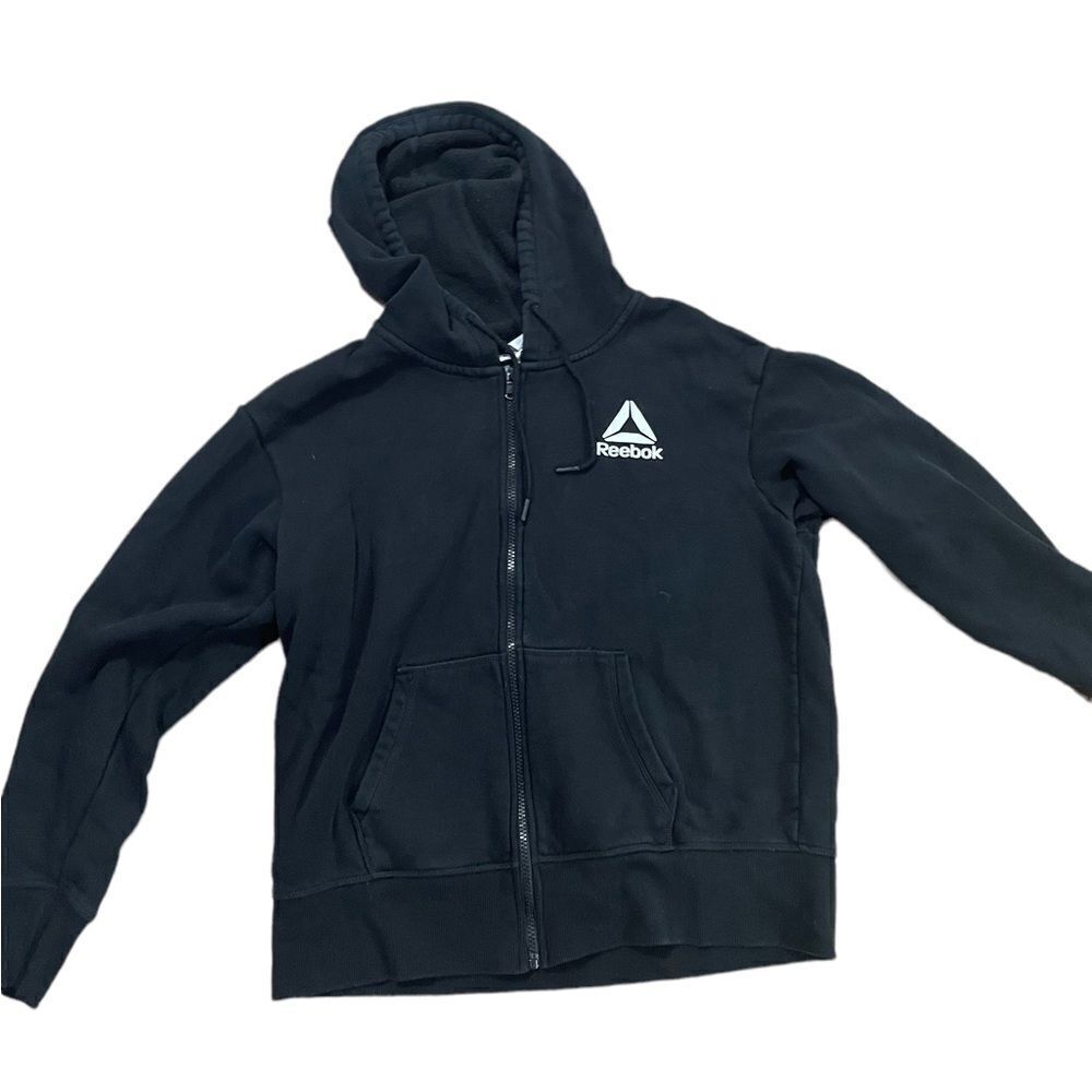 Reebok black hooded zip up jacket